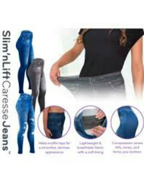 Slim N Lift Caresse Jeans Skinny Seamless Burn Fat / Slimming Legging Motif Jeans