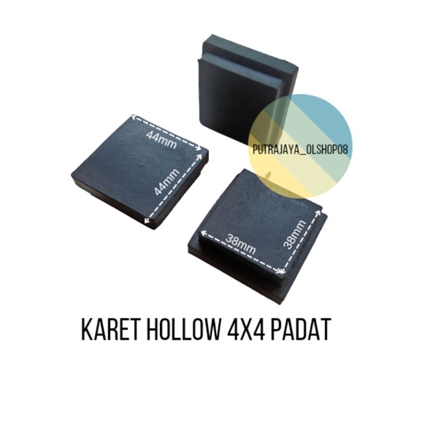 karet hollow 4x4 alas kaki tutup besi hollow 4x4