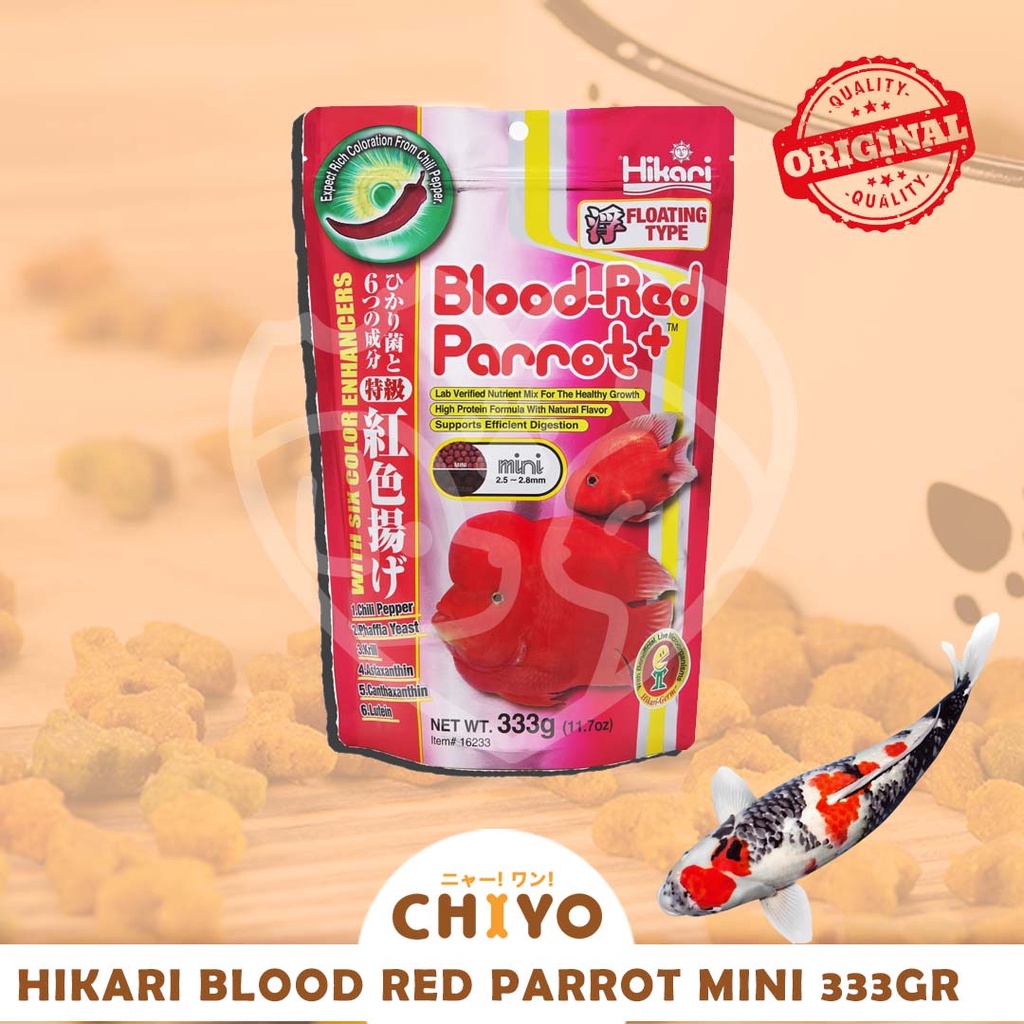 HIKARI TROPICAL BLOOD RED PARROT MINI / MED 333GR - MAKANAN IKAN LOHAN