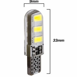 Lampu LED T10 Silicone Case 6 SMD 5730 Crystal Jelly Lampu