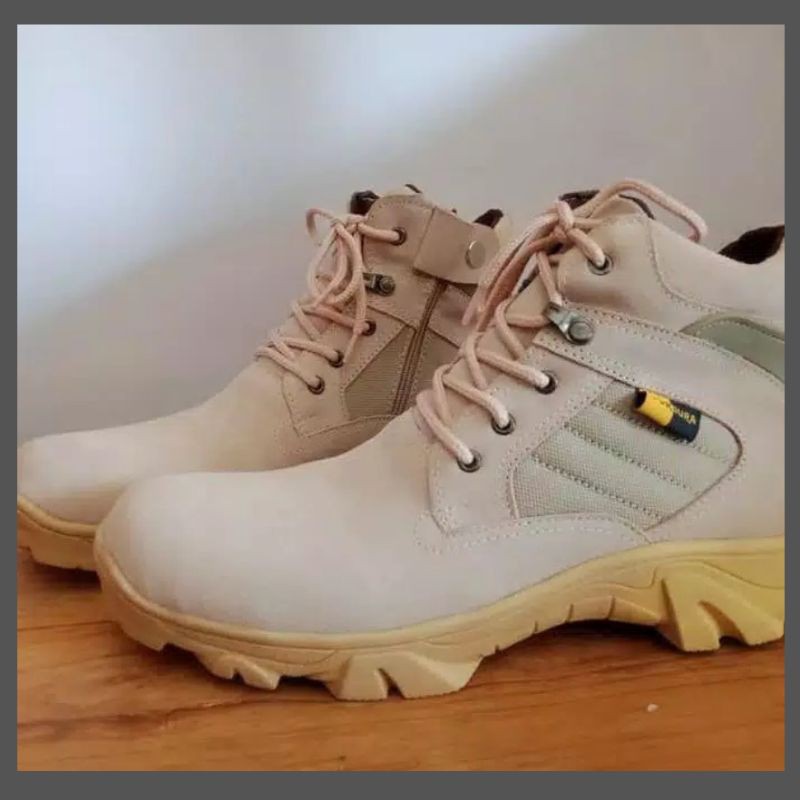 Sepatu pria keren delta gurun safety tinggi cream original