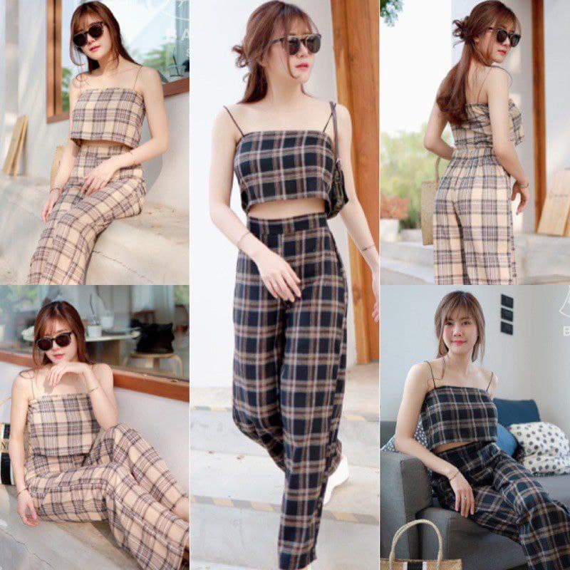 JAYA.Co Set Honey / Setelan Honey ( Bahan katun kotak )