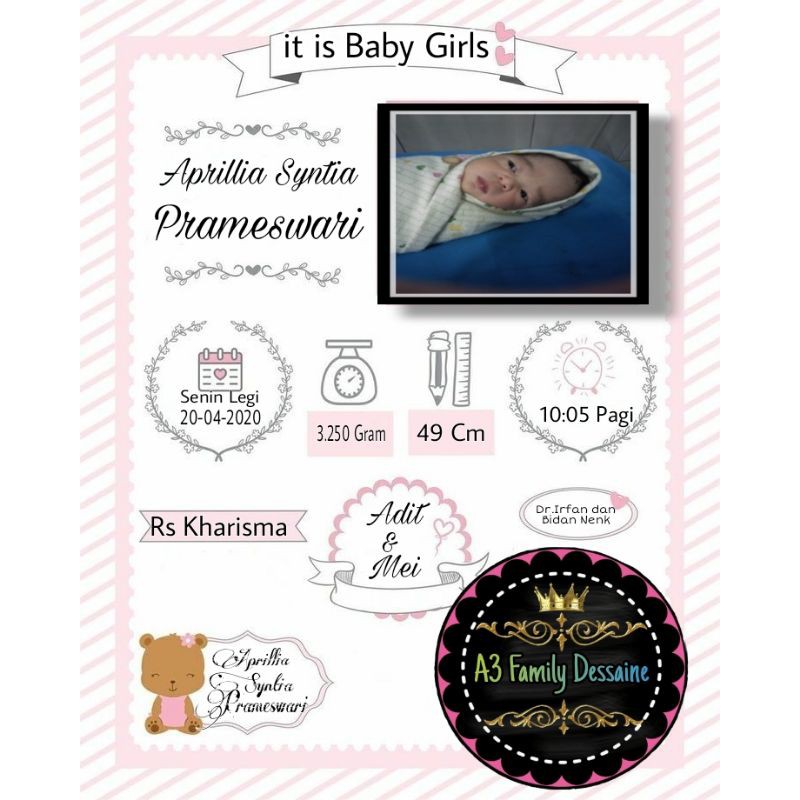 Biodata Bayi, Biodata Anak, Baby Shower [SOFTFILE]