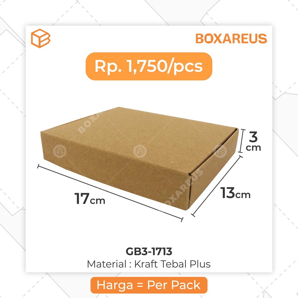 Gift Box Kotak Packing Packaging Souvenir Brown 17x13x3cm | GB3