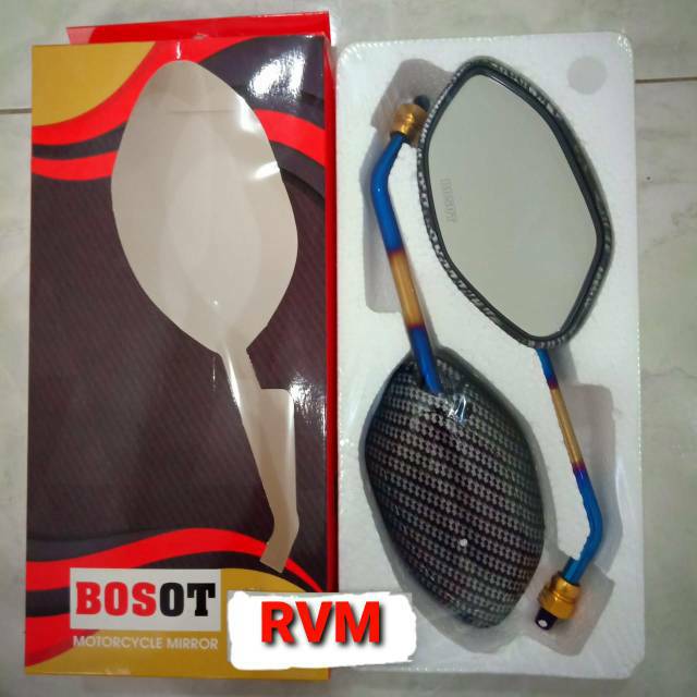 SPION CARBON TWOTONE HONDA BEAT VARIO SCOOPY SPACY PCX KHARISMA SUPRA REVO DLL GAGANG PANJANG