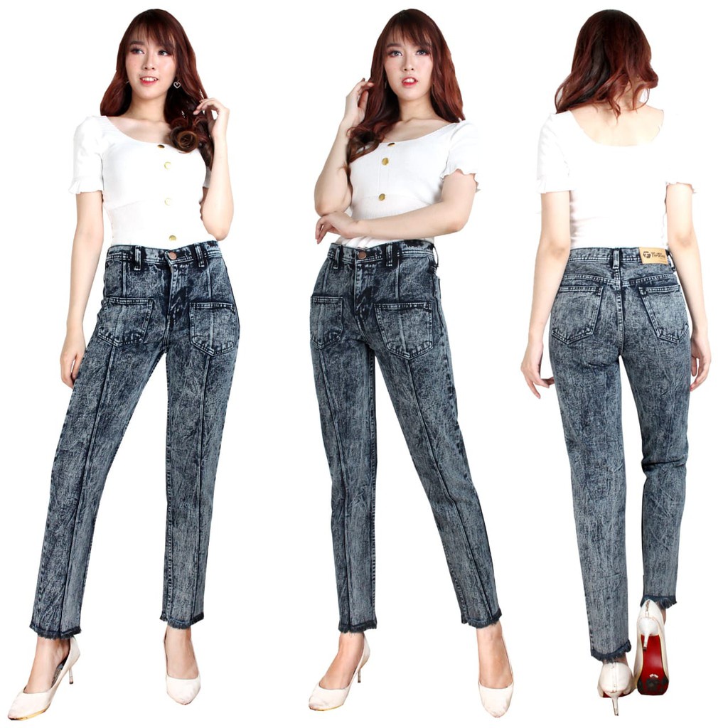 HipNop NIKITA CELANA JEANS BOYFRIEND DENIM WANITA PLAIN POLOS CEWE CEWEK PAKAIAN WANITA