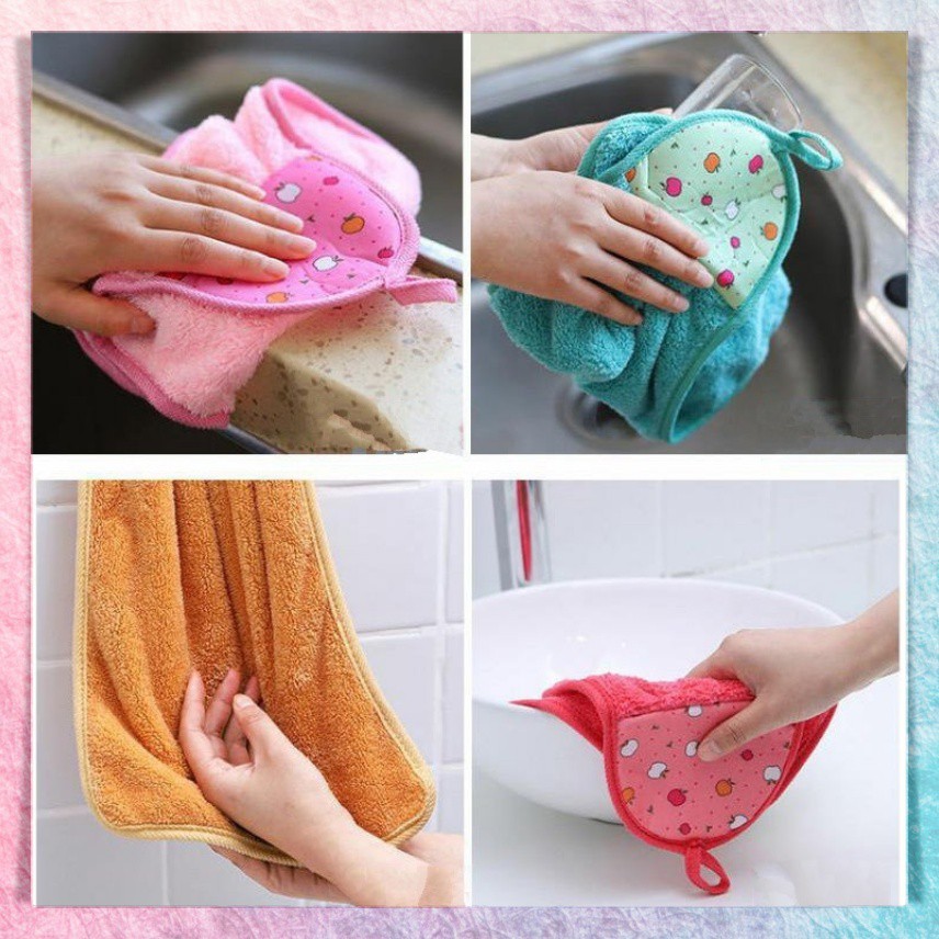 Kain Lap Serbet Tangan Handuk Gantung Anti Noda Minyak Anti Lengket Hand Towel Microfiber Perlengkapan Dapur