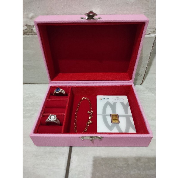 kotak perhiasan 3cincin+1kotak kosong unk kalung gelang anting liontin LM/ANTAM