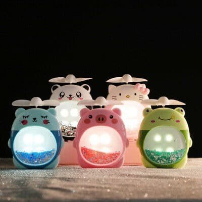 Kipas Angin Portable + LED + Glitter FAN MINI KT ACC