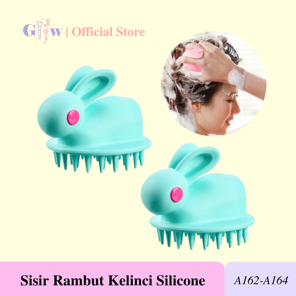 A625 SISIR RAMBUT SILICONE KELINCI keramas sampo anak alat salon creambath silikon murah make up hair brush styling catokan catok lurus keriting bergelombang smoothing heatless kecantikan perawatan aksesories aksesoris putih ungu pink purple lilac