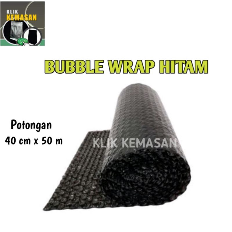 

BUBBLE WRAP HITAM 40CM X 50M WRAPPING PLASTIK GELEMBUNG TEBAL GRADE A