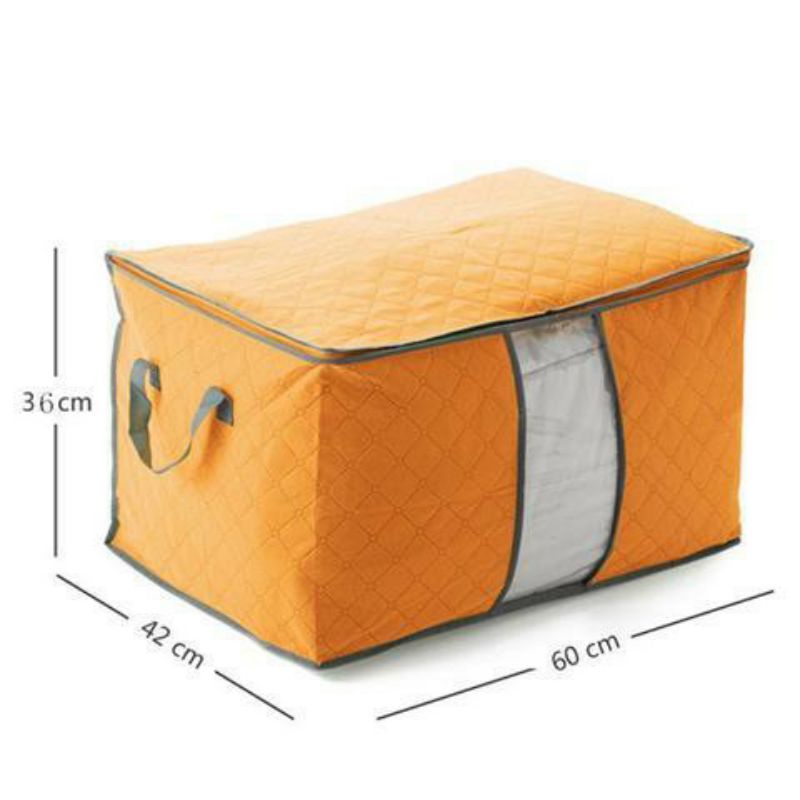 Bamboo Storage Box Organizer Bag Tidur Tempat Penyimpanan Baju Pakaian Serbaguna Travel