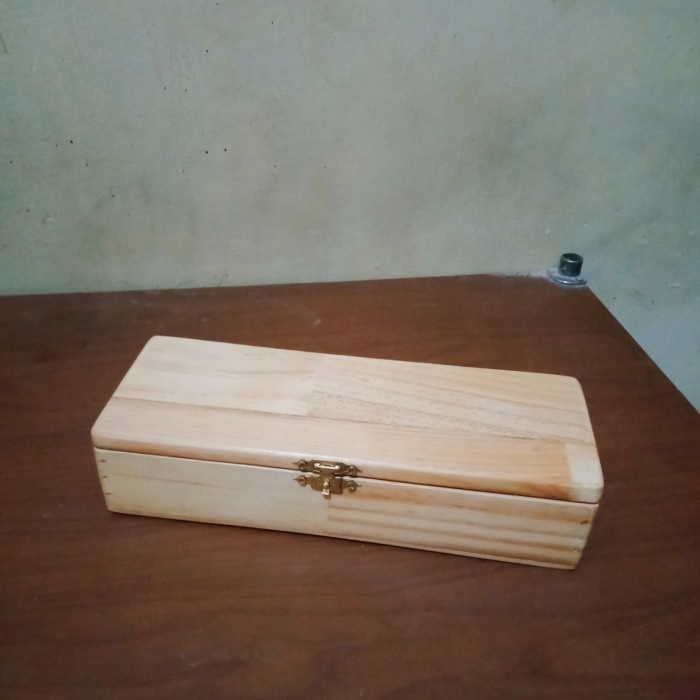 

(BISA COD) Kotak Pensil eksklusif / Wooden Box dari Kayu Model Engsel