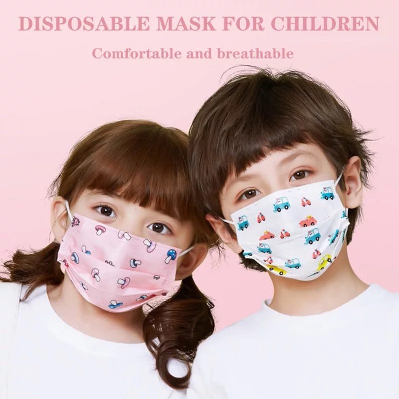 1 Pak isi 10 pcs Masker Anak Disposible Mask For Children Unisex Cewek Cowok / Masker Anak Anti Viru