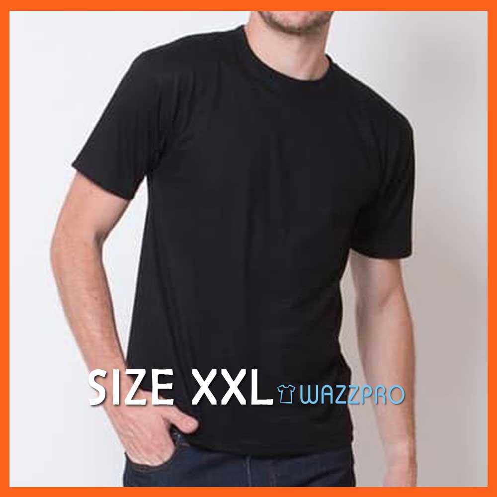 XXL Kaos Polos Distro Pria Wanita Cotton Combed 30s Lengan Pendek Hitam / Baju Polos Cowok XXL Hitam