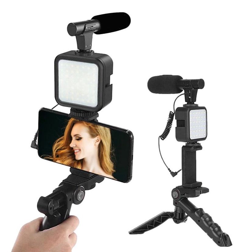 VIDEO MAKING KIT TRIPOD UNTUK VLOGER DENGAN MICROPHONE