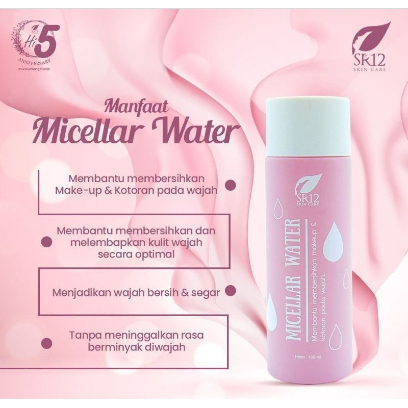 [BPOM] MICELLAR WATER SR12 100ml Membantu Membersihkan make-Up dan Kotoran Pada Wajah