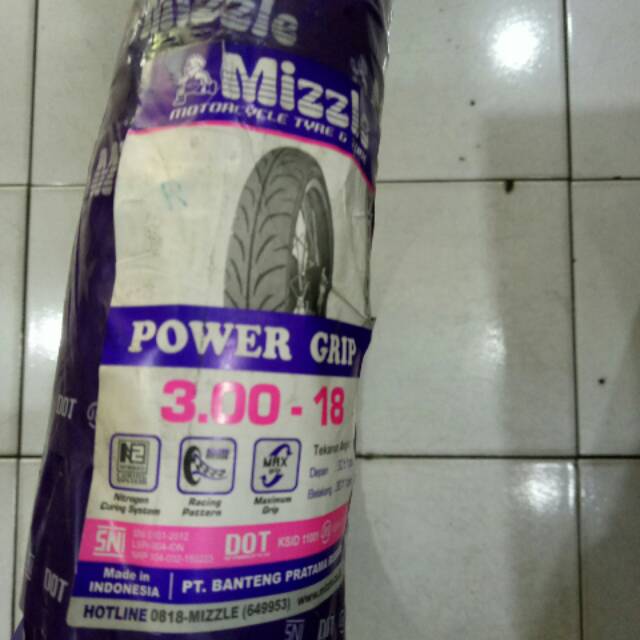 Ban Mizzle 300-18 Power Grip dan ban dalamnya