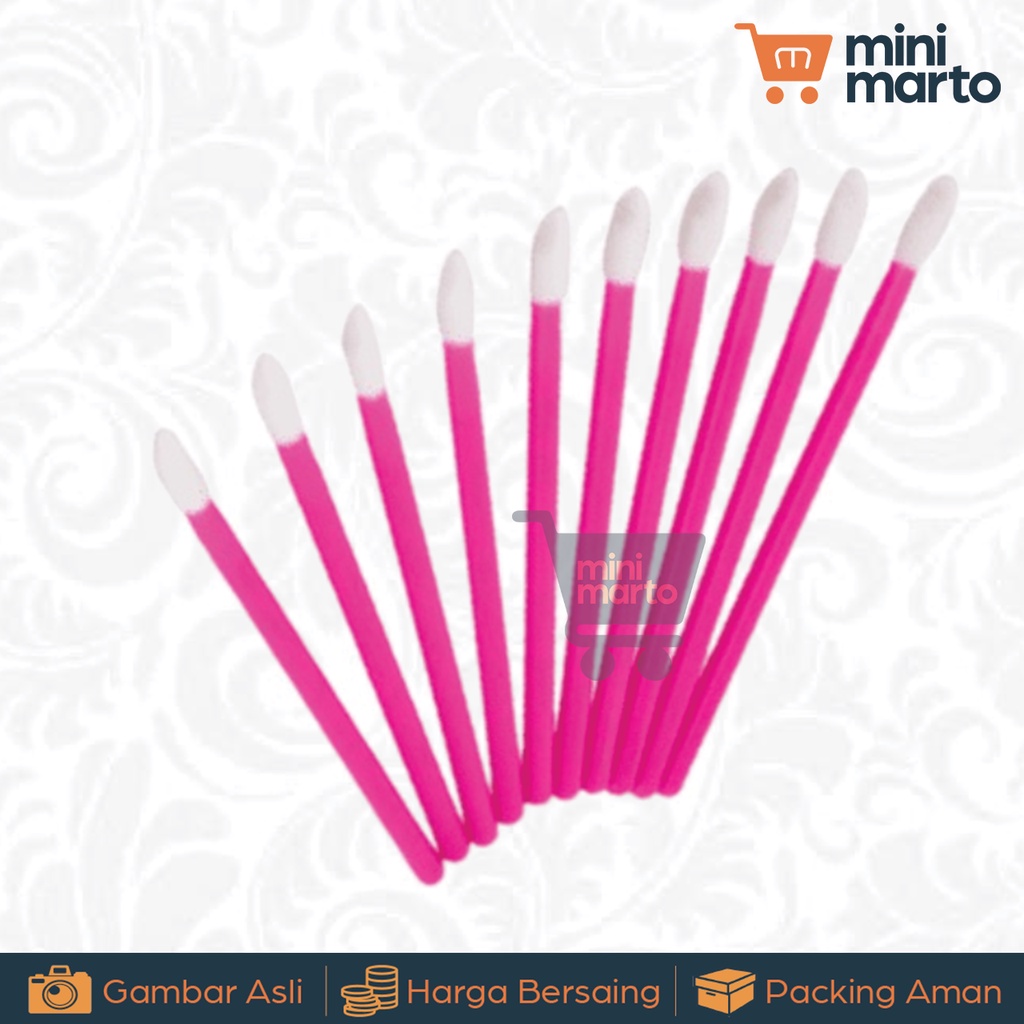 50pcs Disposable Lip Brush Wand / Kuas Bibir Sekali Pakai / Aplikator Lip cream / Lip Wand Glitter Lip Gloss - Minimarto