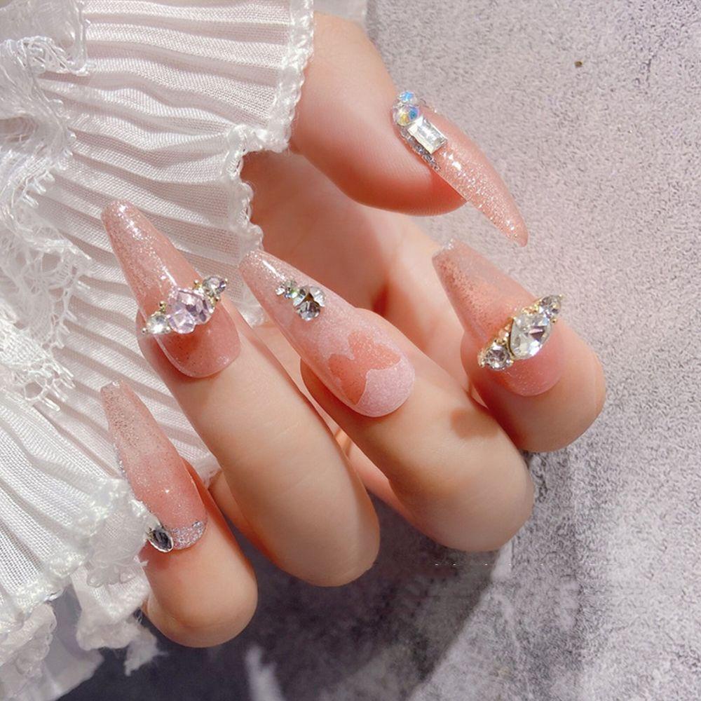 Mxbeauty Jantung Kuku Berlian Imitasi Wanita Mewah Hiasan Kuku Manicure Flatback Zirkon Kelinci Nail Art Permata