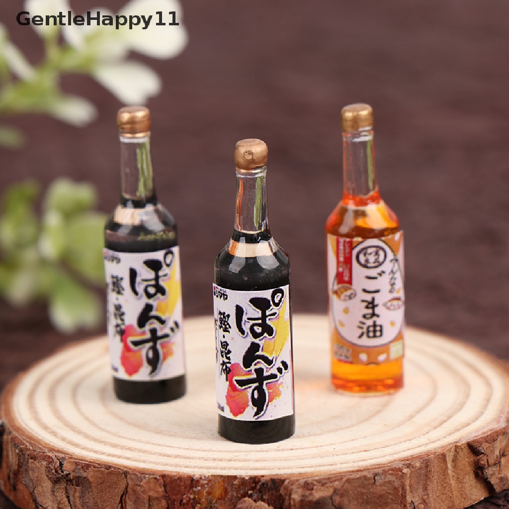 Gentlehappy 3pcs Miniatur Saus Kecap Skala 1: 12 Untuk Aksesoris Rumah Boneka