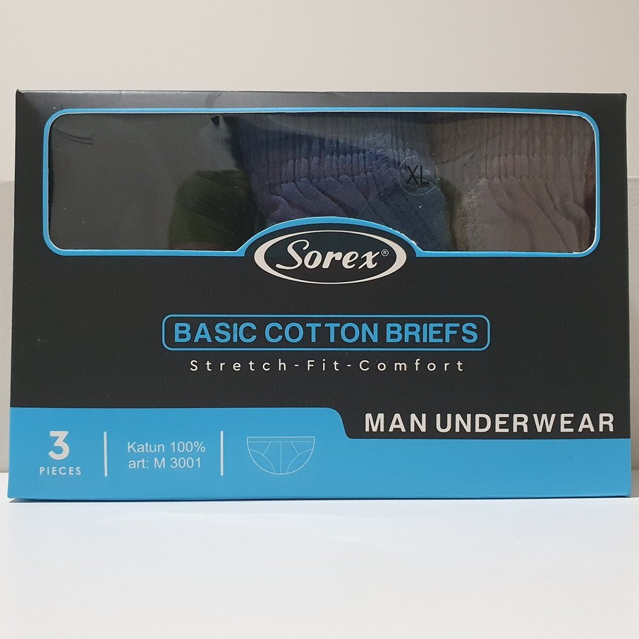 Celana Dalam / Underwear Pria Sorex M3001 (1 Box isi 3 Pieces)