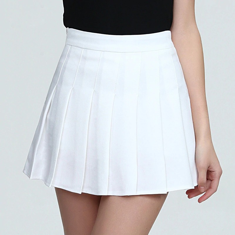 Preppy Style Women High Waist Pleated Skirt Safety Pants Chiffon School Uniform Skirts
