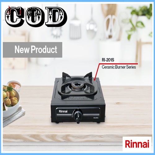 PAKET Rinnai RI-201S Kompor Gas 1 Tungku Rinnai RI 201 S FREE SELANG REGULATOR PAKET ORI