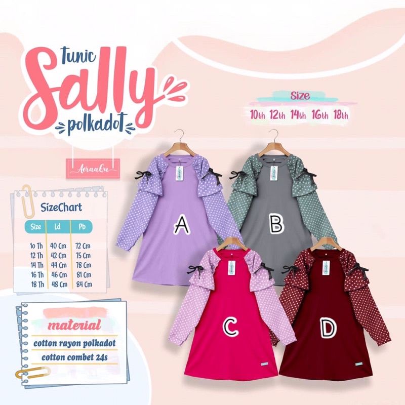 Tunik Sally by Aeraaqu size Junior-dewasa polty aeraaqu