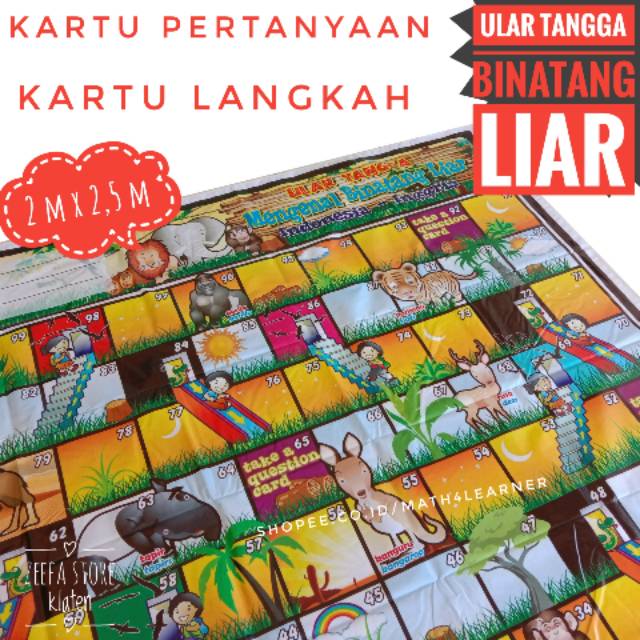 [2 m x 2,5 m] Ular Tangga Binatang Liar Ukuran M Karpet Jumbo Raksasa