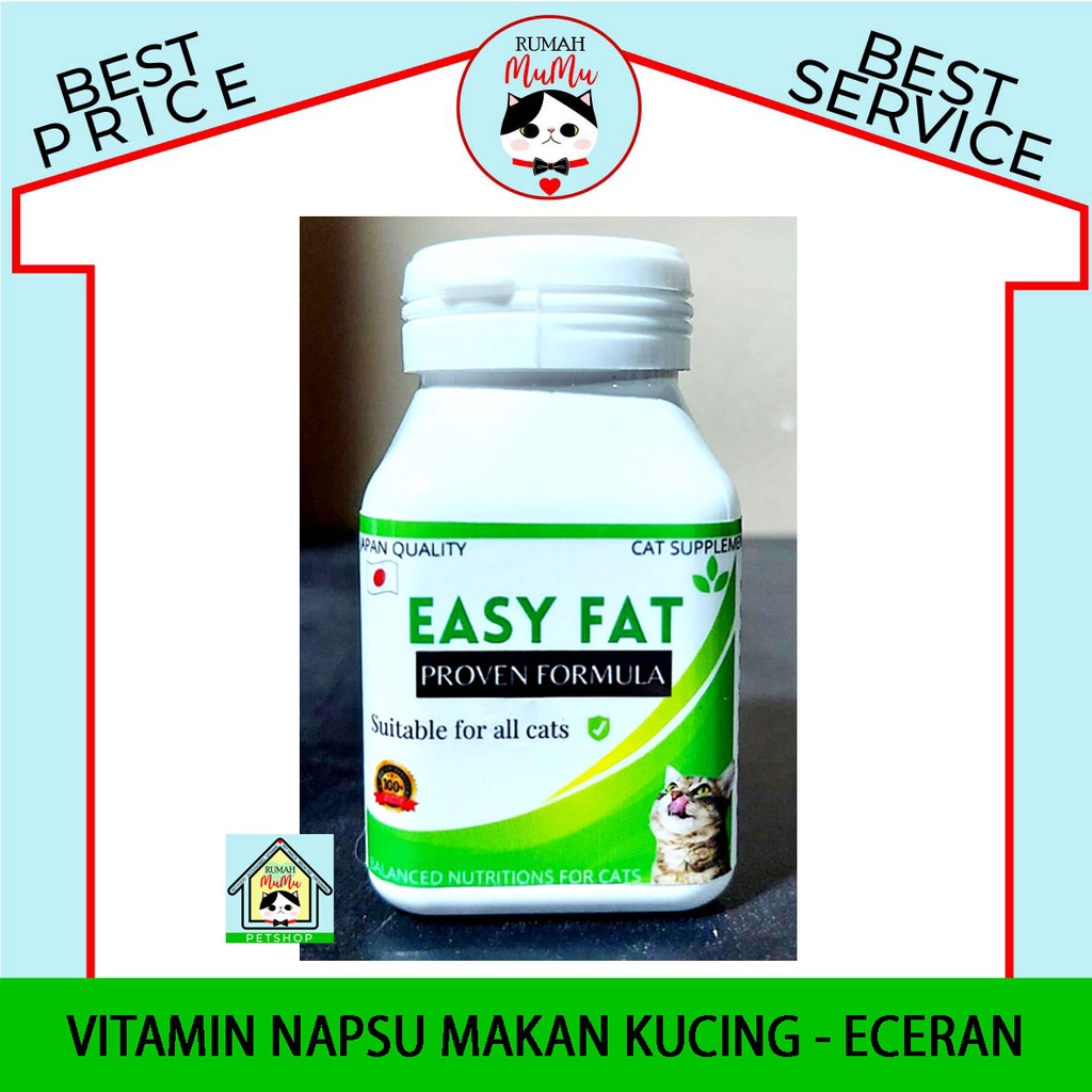 VITAMIN KUCING EASY FAT NAPSU MAKAN PENGEMUK KUCING ECERAN 5 BUTIR