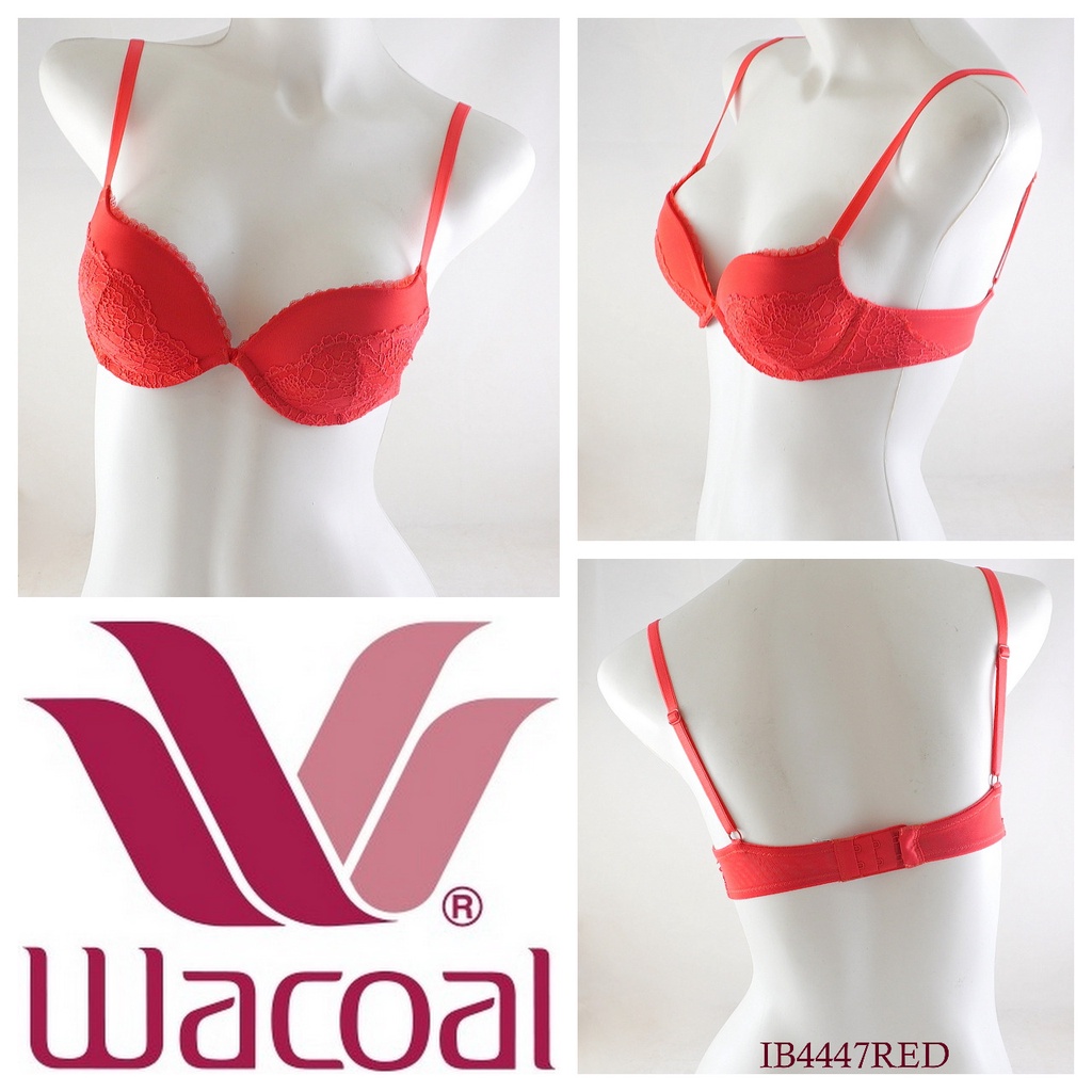 Bra Wanita Merah WACOAL Full Cup Kawat Busa Tebal size 32C Pakaian Dalam Underwear IB4447RED