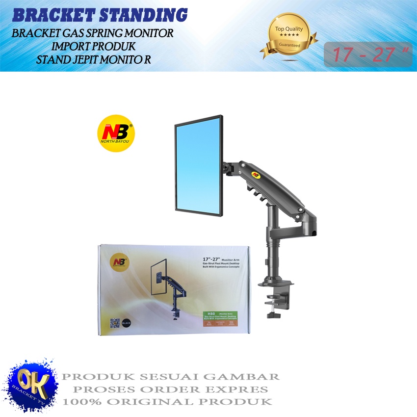 Bracket Monitor/ Breket Jepit Meja / Braket TV NB H80 17-27 inc