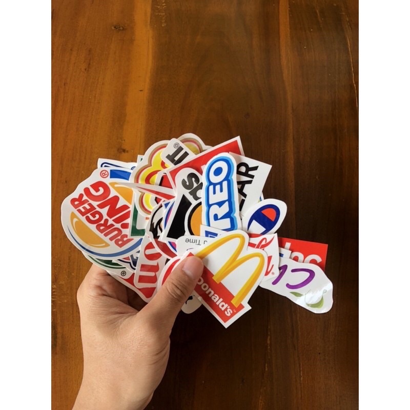 sticker brand komplit isi 25 pcs skin hp laptop helm tumblr koper kulkas dll