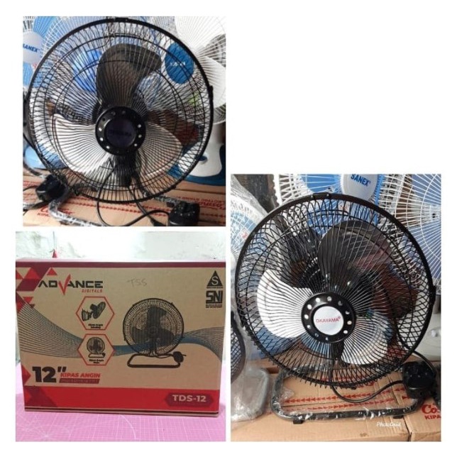 Advance Kipas Angin 12&quot; Duduk Dinding 2in1 Stainless Besi TDS-12 Swing