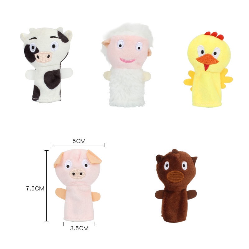 5pcs / set Mainan Interaktif Boneka Jari Bentuk Landak Bahan Plush Lembut Untuk Orang Tua + Anak