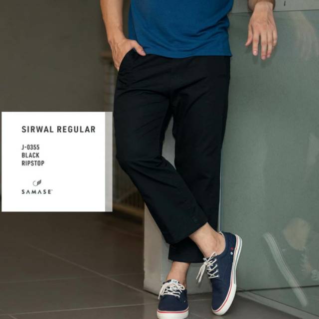 Celana Samase Sirwal Reguler J 035 Black - Ripstop