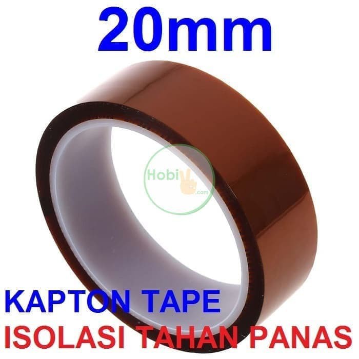 Kapton Tape 20mm Isolasi Tahan Panas Heat Resistant Polymide Film Gold