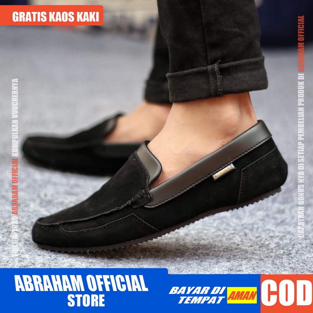 ABRHM x KILIAN Sepatu Slip On Pria Sepatu Pria Casual Sepatu Cowok/Cowo Ori Sepatu Kasual Slop Anti Slip Semi Formal Kerja Kuliah Gaya Santai Keren Kekinian Original Murah Terlaris