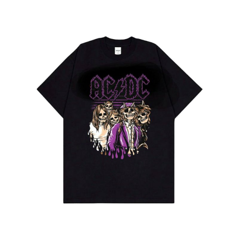 kaos Uniqlo t-shirt logo / kaos branded / kaos tumblr / kaos pria / kaos wanita / uniqlo kaos lengan pendek-Acdc mgnta