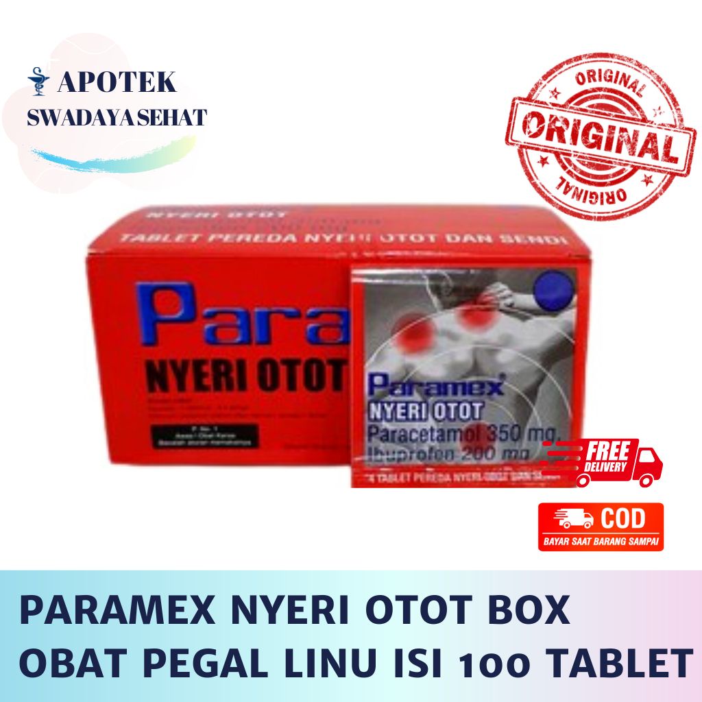 PARAMEX Nyeri Otot Merah BOX ISI 100 TABLET - Obat Pegal Linu 25 Strip