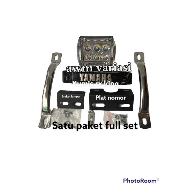 (PAKET) LAMPU LED 3 SENJA SET KUMIS RX-K+PLAT NOMOR+BEHEL FULL SET RX-K