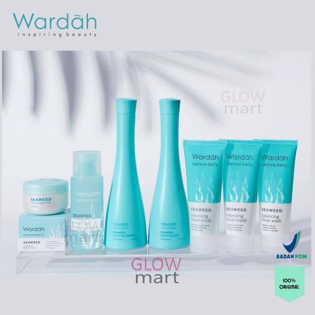 GlowMart ❤ WARDAH Nature Daily Seaweed Series | Facial Wash | Facial Scrub | Facial Mask | Cleanser 