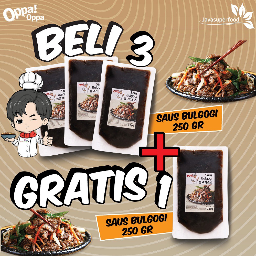 

[BELI 3 GRATIS 1] Paket Saus Bulgogi Korea 250 gr Sauce Bulgogi BBQ