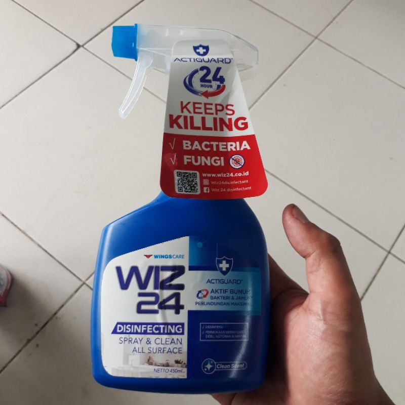 Wiz 24 Disinfectan Spray Btl 450 Ml