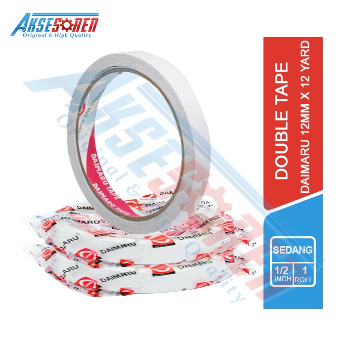 

Double Tape Side Daimaru [12 mm/1 pcs] / Lakban Isolasi Selotip Dobel Tip