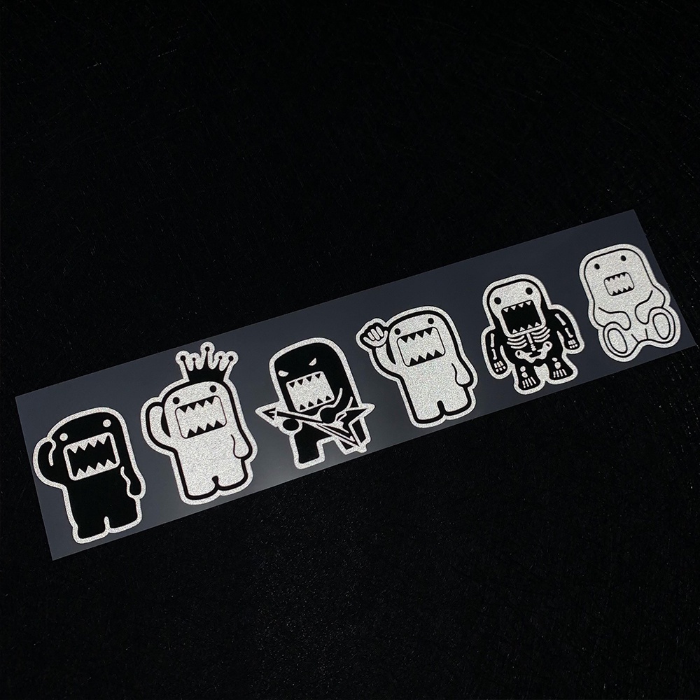 6pcs Stiker Reflektif Motif Kartun DOMO Untuk Bumper Mobil / Motor