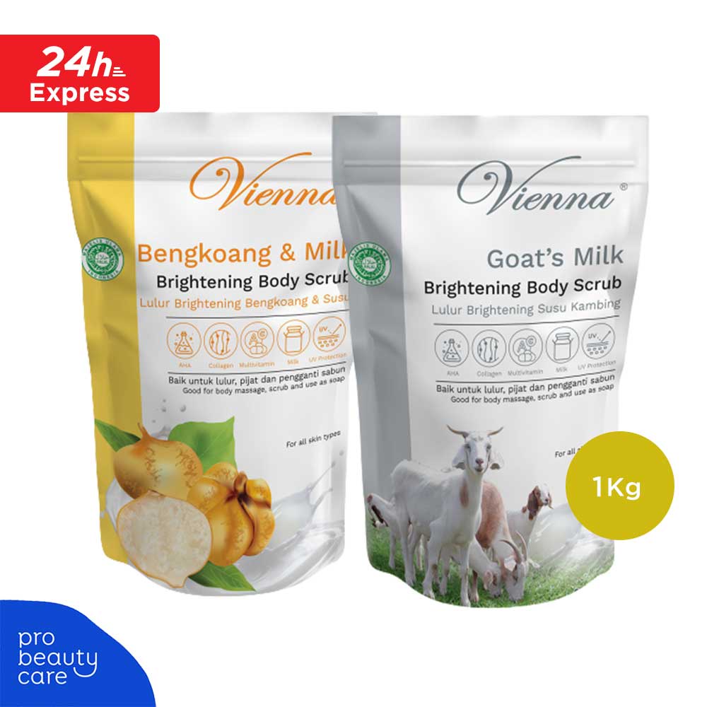 Vienna -  Body Scrub Lulur Badan Goats Milk &amp; Bengkoang REFILL (1kg)