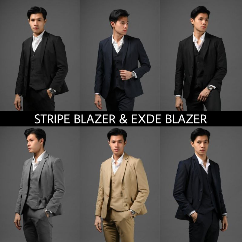 Stripe Blazer & Exde Blazer MALE ID HEYMALE (READY SIAP KIRIM)