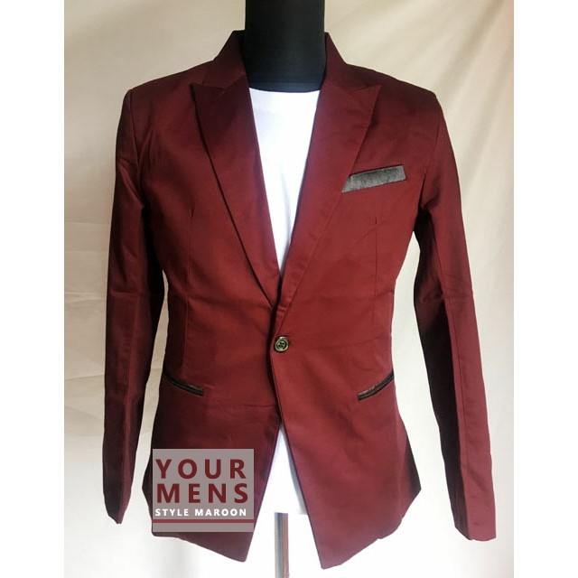 JAS PRIA CASUAL STYLE MAROON SLIMFIT BODYFIT HIGH QUALITY KEREN BERKUALITAS BAHAN PUTRA MILL